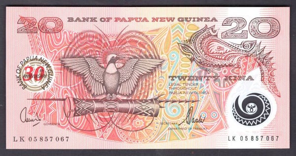 Papua New Guinea, 20 Kina (2005) (WPM 27). Bank 30th Ann, series LK. UNC.