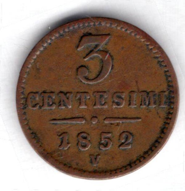 Austria. Austria-Venice. 3 Centesimi 1852V.   dy14677
