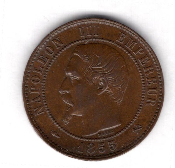 France. 10 Centimes 1855B.
