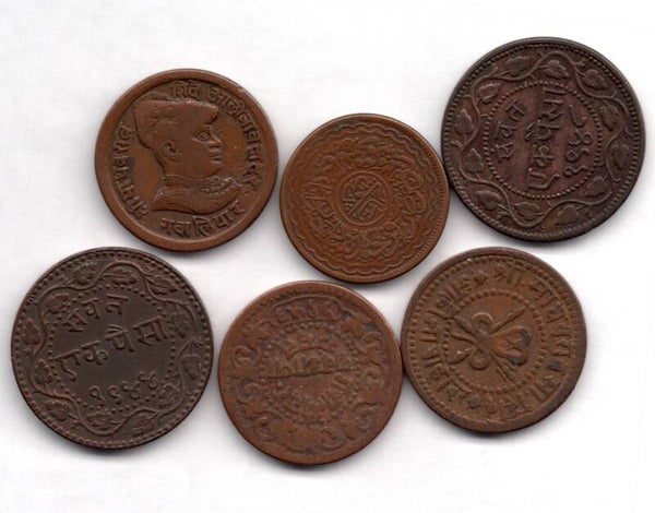 India, Indian States, 6 Coins.