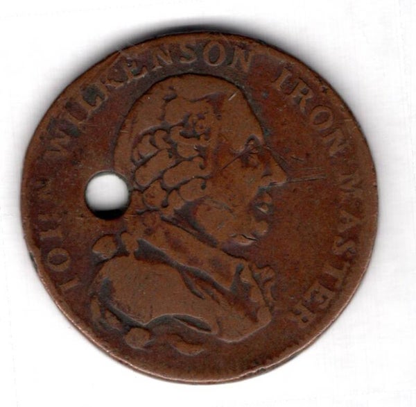 Wilkinson Halfpenny, holed, "Wilkenson". 1791.   DY14729