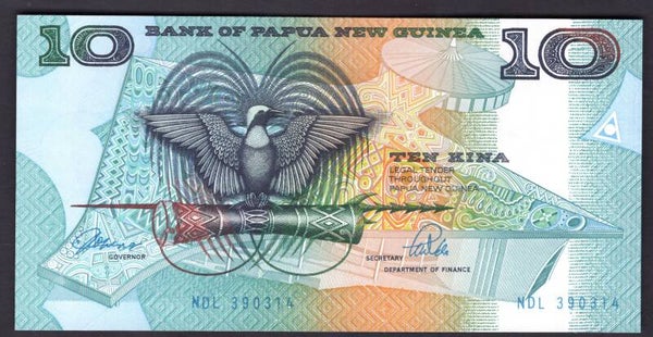 Papua New Guinea, 10 Kina (C.1990) (WPM 9b). NDL 390314. AU-UNC.