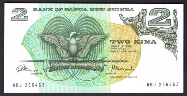 Papua New Guinea, 2 Kina (1975) (WPM 1a). ABJ 266463. AU-UNC.
