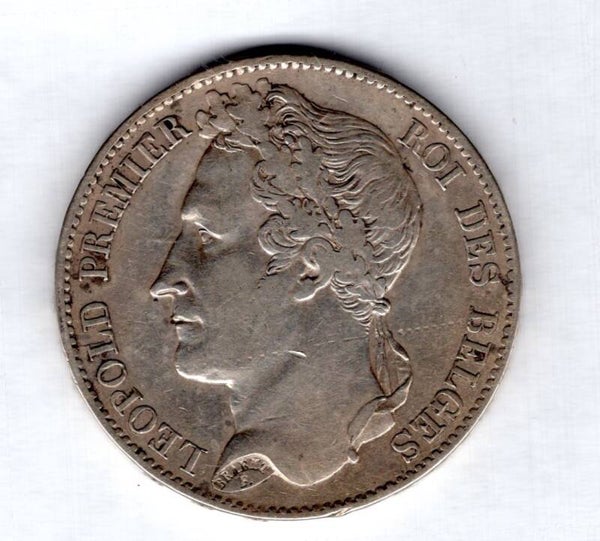Belgium. 5 Francs 1849.