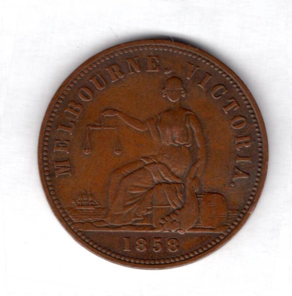 Australia, Melbourne, Token for Hide & De Carle, 1858.
