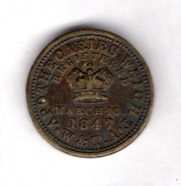 Coin Weight 2 Drams. March 16 1847.