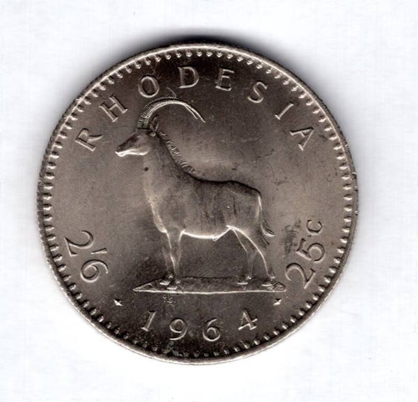 Rhodesia. Halfcrown/25 Cents 1964.