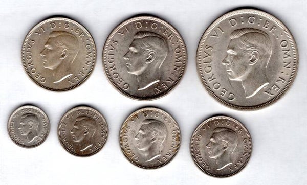 Great Britain, 1937 silver set, 3d - Crown. 1937.    DY15358