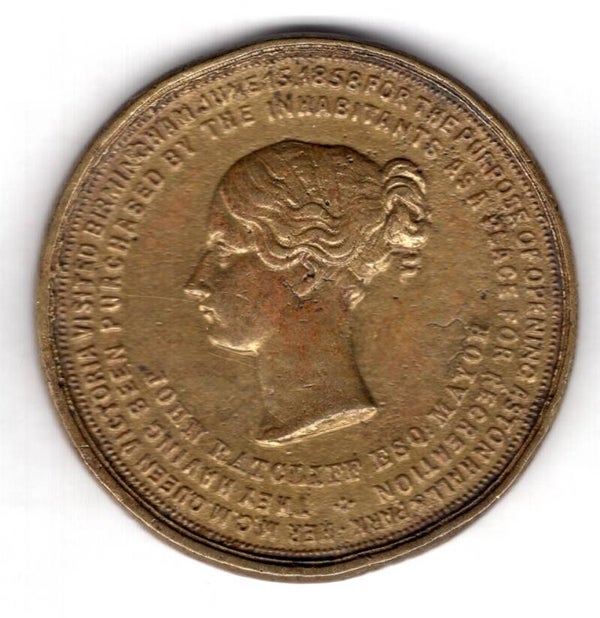 Queen Victoria 1858 visit to Birmingham to open Aston Hall and park.