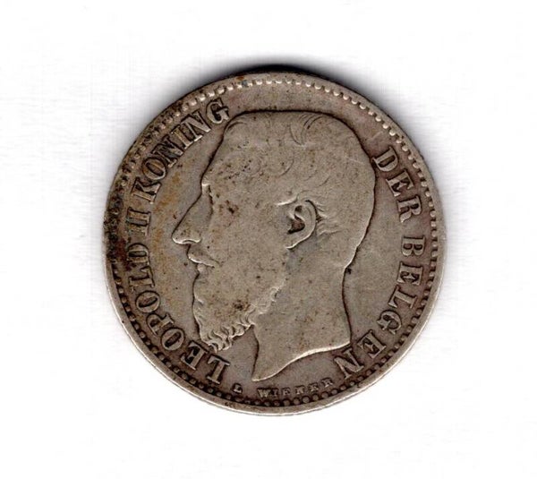 Belgium. 1 Franc 1887 without full stop in signature.