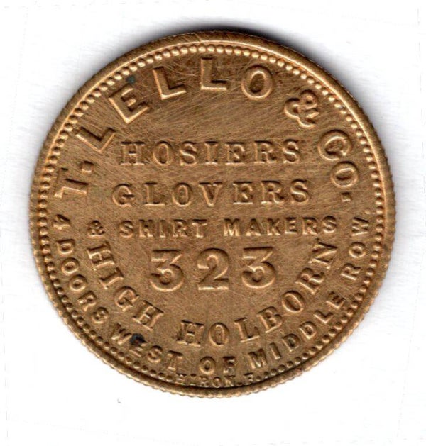 T.Lello. Hosiers, Glovers Old Holbourn London.