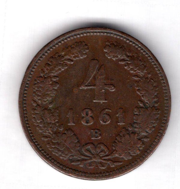 Austria. 4 Kreuzer 1861B.   dy15437