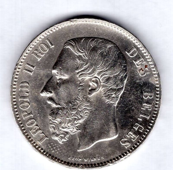 Belgium. 5 Francs 1876.