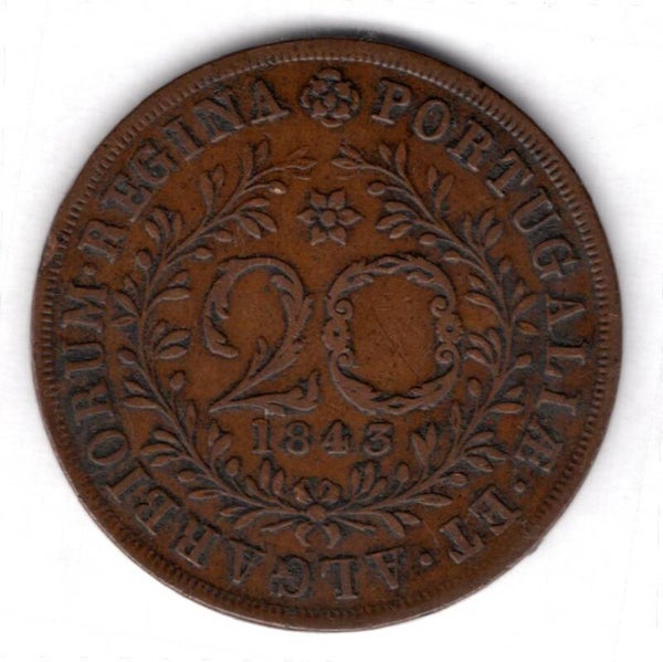 Portugal. 20 Reis 1843.  dy15685