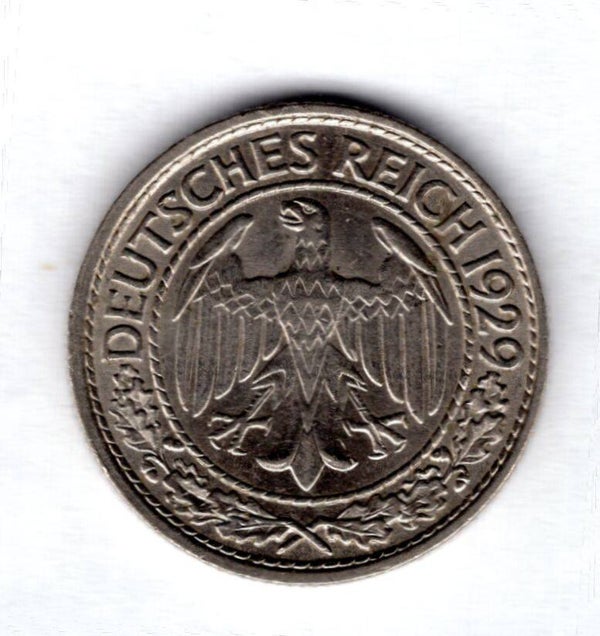 Germany. 50 Reichspfennig 1929A.   dy15700