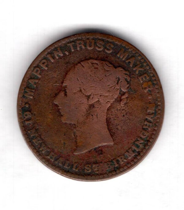 Mappin Truss Maker/Mulberry Tree Inn token 19th Century.