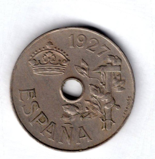 Spain. 25 Centimos 1927.   dy15791