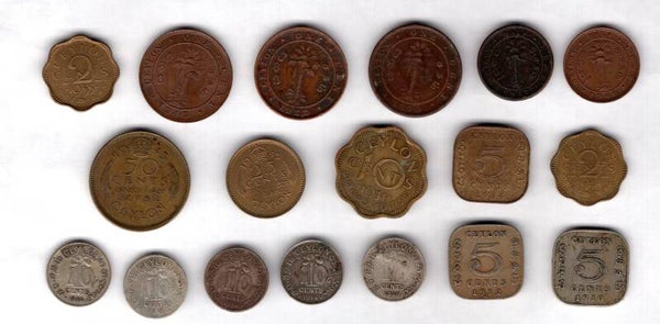 Ceylon, 18 Coins Victoria to George VI. DY15836