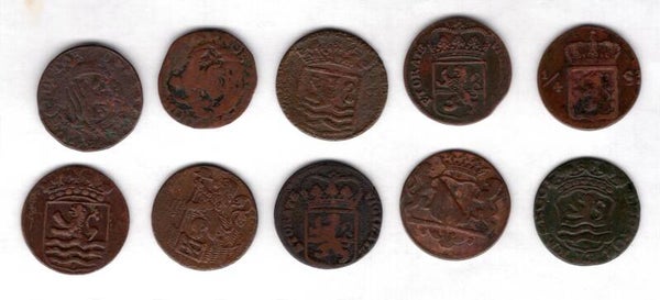 Netherlands, 1626-1826. 10 Coins. DY15841