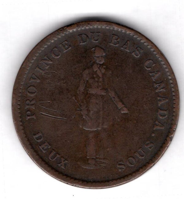 Canada. Lower. 2 Sous 1837.  dy15891