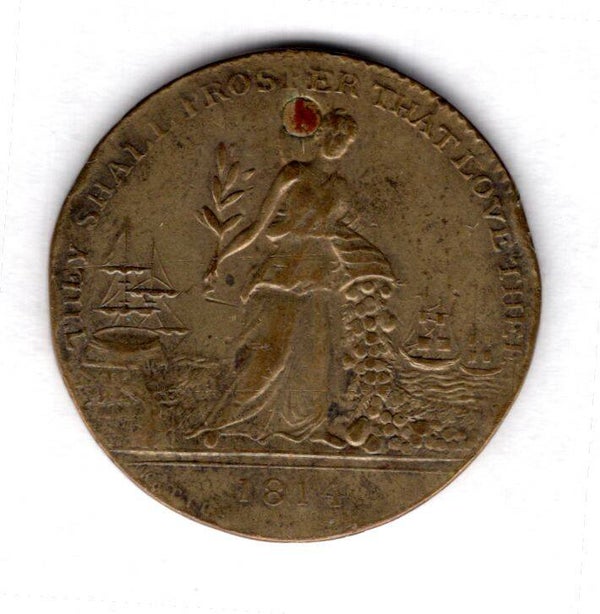 Peace of Paris Token, May 30 1814. With plugged hole.