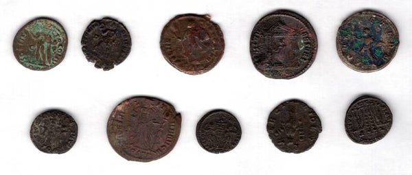 Ten Roman Coins. DY15954