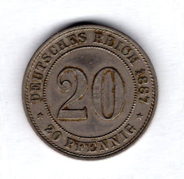 Germany. 20 Pfennig 1887A.   dy15999