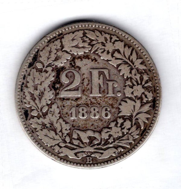 Switzerland. 2 Francs 1886.  dy16081
