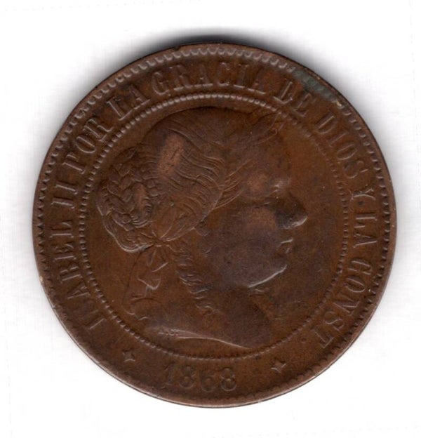 Spain. 5 Centimos 1868.   dy16166