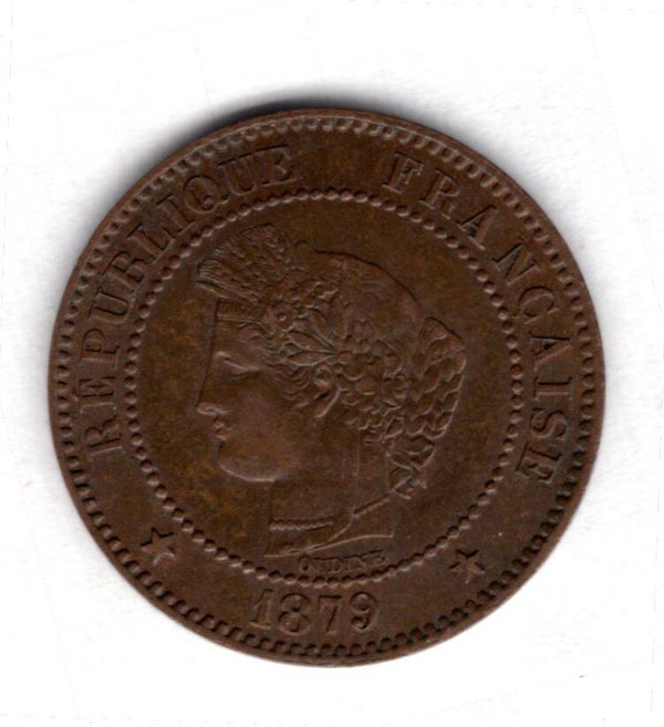 France. 2 Centimes 1879A. AU.    dy16184