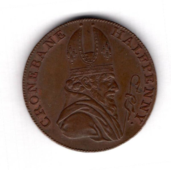 Cronebane Irish Mines. Halfpenny 1789. AU.