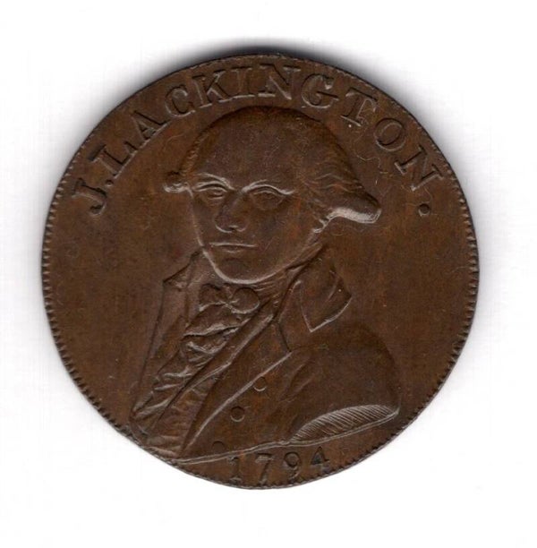 J.Lackington, Bookseller Middlesex. Halfpenny 1794.