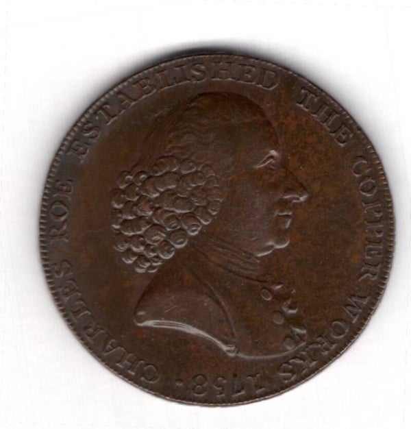Macclesfield. Charles Roe Copper Works. Halfpenny 1790.
