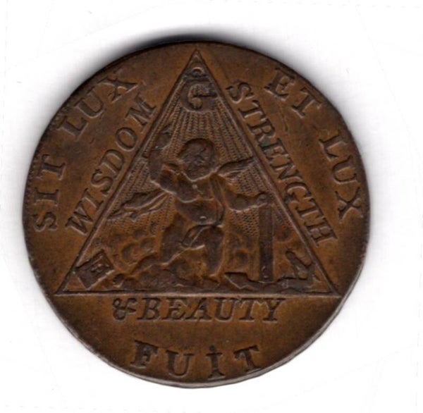 Middlesex Freemasons Halfpenny, Prince of Wales elected 1790.