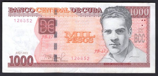 Cuba. 1,000 Pesos 2021 Crisp VF.  dy16275
