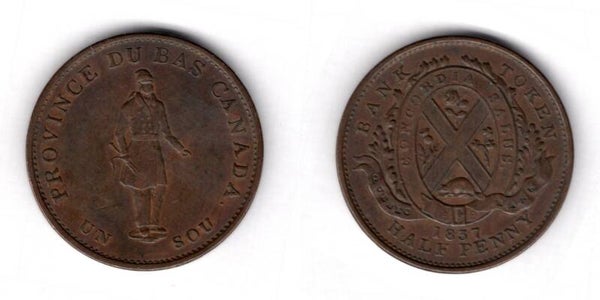 Lower Canada. One Sou 1837.  dy16284