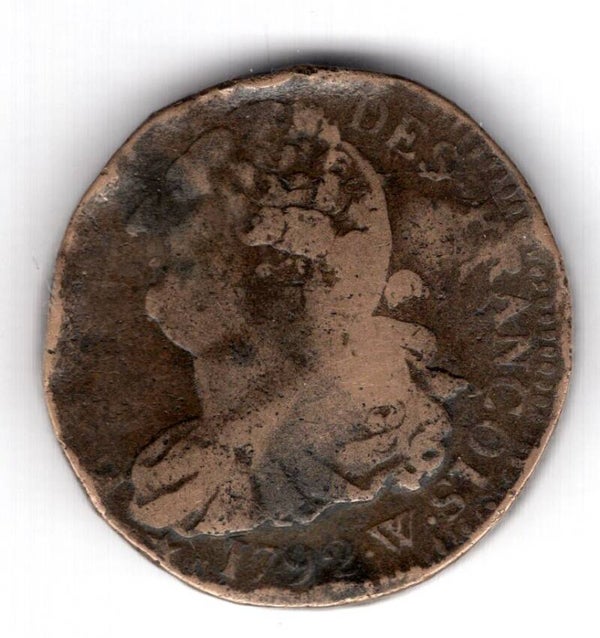 France. 2 Sols 1792W.    dy16291