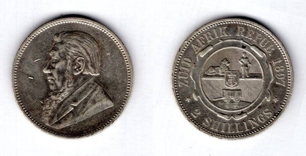South Africa. Florin 1897 cleaned.  dy16442