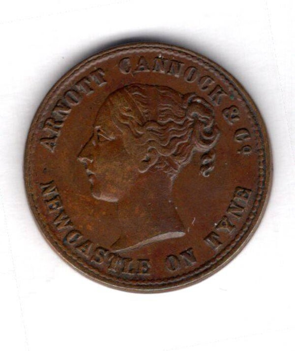 Arnott Cannock & Co, Drapers Newcastle Farthing, 19th Century.