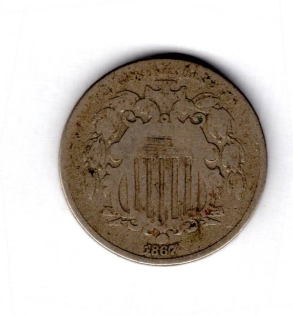 USA. 5 Cents 1867 without rays.     dy16527