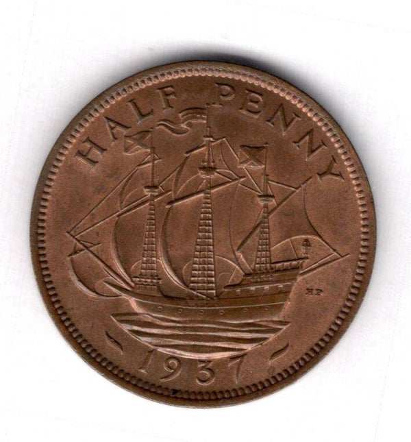 George VI. Halfpenny 1937.