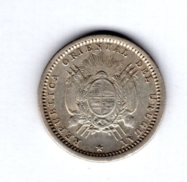 Uruguay. 10 Centesimos 1877.
