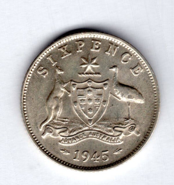 Australia. Sixpence 1945.