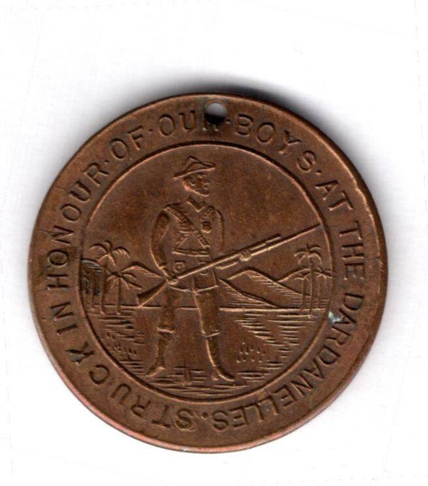 Australia. Dardanelles Medallion 1915. Pierced.