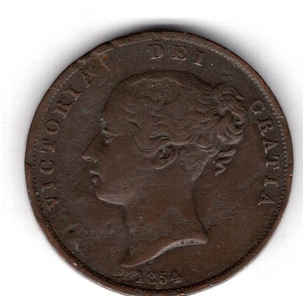 Victoria. Penny 1854. Damaged.