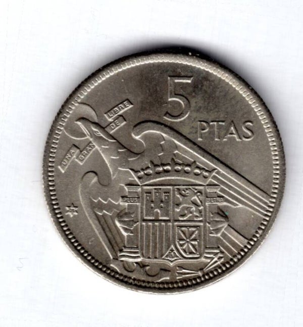 Spain. 5 Pesetas 1957 (1971).  DY16670