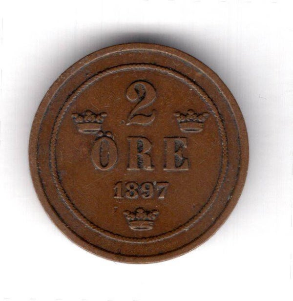 Sweden. 2 Ore 1897.   dy16681