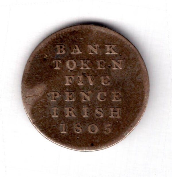 Ireland. 5d Bank Token 1805. Creased.