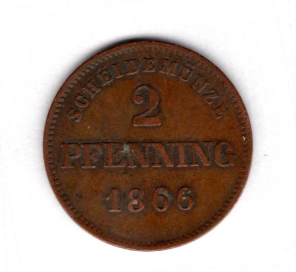 Bavaria. 2 Pfennig 1866.
