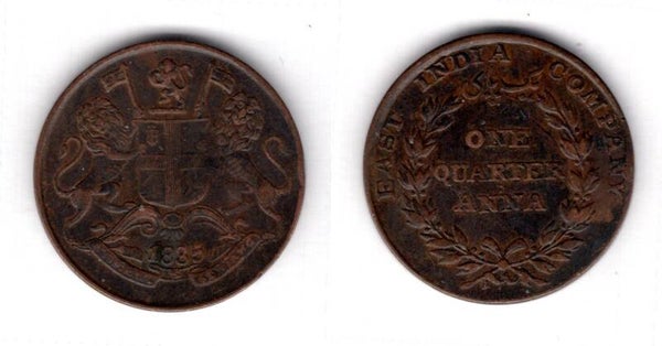East India 1/4 Anna 1835.  dy16759